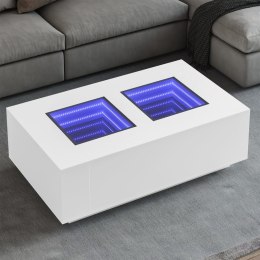 Stolik kawowy z LED Infinity, biały, 116x69x40 cm Lumarko!