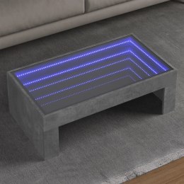 Stolik kawowy z LED Infinity, szarość betonu, 90x50x30 cm Lumarko!