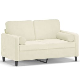 2-osobowa sofa z poduszkami, kremowa, 120 cm, aksamit Lumarko!