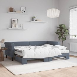 Sofa rozsuwana z materacami, ciemnoszara, 80x200 cm, aksamit Lumarko!
