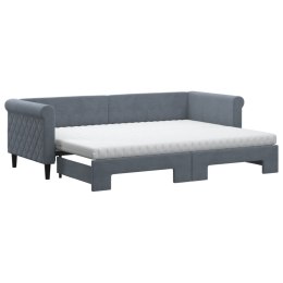Sofa rozsuwana z materacami, ciemnoszara, 80x200 cm, aksamit Lumarko!