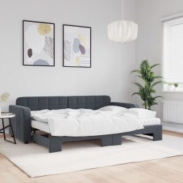 Sofa rozsuwana z materacami, ciemnoszara, 80x200 cm, aksamit Lumarko!