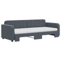 Sofa rozsuwana z materacami, ciemnoszara, 80x200 cm, aksamit Lumarko!
