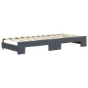 Sofa rozsuwana z materacami, ciemnoszara, 80x200 cm, aksamit Lumarko!