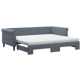 Sofa rozsuwana z materacami, ciemnoszara, 90x200 cm, aksamit Lumarko!