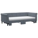 Sofa rozsuwana z materacami, ciemnoszara, 90x200 cm, aksamit Lumarko!