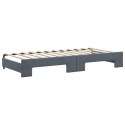 Sofa rozsuwana z materacami, ciemnoszara, 90x200 cm, aksamit Lumarko!