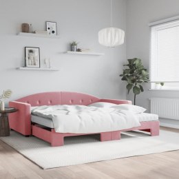 Sofa rozsuwana z materacami, różowa, 100x200 cm, aksamit Lumarko!