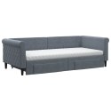 Sofa rozsuwana z szufladami, ciemnoszara, 90x200 cm, aksamit Lumarko!