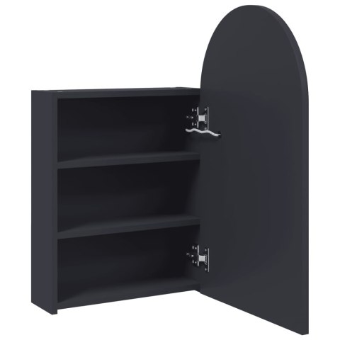 Szafka łazienkowa z lustrem i LED, łukowa, szara, 42x13x70 cm Lumarko!