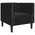 Fotel Chesterfield, czarny, tapicerowany aksamitem Lumarko!