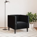 Fotel Chesterfield, czarny, tapicerowany aksamitem Lumarko!