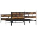 Metalowa rama łóżka, bez materaca, przydymiony dąb, 183x213 cm Lumarko!
