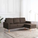 3-osobowa sofa z podnóżkiem, brązowa, tapicerowana tkaniną Lumarko!