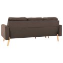 3-osobowa sofa z podnóżkiem, brązowa, tapicerowana tkaniną Lumarko!