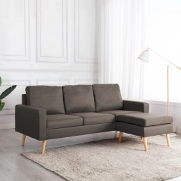 3-osobowa sofa z podnóżkiem, kolor taupe, tapicerowana tkaniną Lumarko!