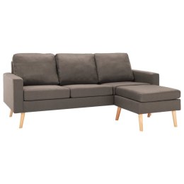 3-osobowa sofa z podnóżkiem, kolor taupe, tapicerowana tkaniną Lumarko!