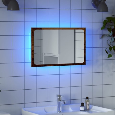 Lustro łazienkowe z LED, stare drewno, 60x8,5x38 cm Lumarko!