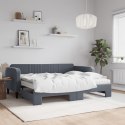 Sofa rozsuwana z materacami, ciemnoszara, 90x200 cm, aksamit Lumarko!