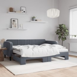 Sofa rozsuwana z materacami, ciemnoszara, 90x200 cm, aksamit Lumarko!