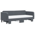 Sofa rozsuwana z materacami, ciemnoszara, 90x200 cm, aksamit Lumarko!