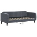 Sofa rozsuwana z materacami, ciemnoszara, 90x200 cm, aksamit Lumarko!