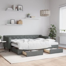 Sofa rozsuwana z szufladami, ciemnoszara, 80x200 cm, tkanina Lumarko!