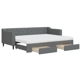 Sofa rozsuwana z szufladami, ciemnoszara, 80x200 cm, tkanina Lumarko!
