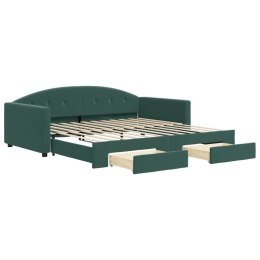 Sofa rozsuwana z szufladami, ciemnozielona, 100x200 cm, aksamit Lumarko!