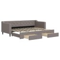 Sofa rozsuwana z szufladami, taupe, 80x200 cm, tkanina Lumarko!