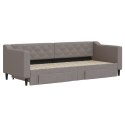 Sofa rozsuwana z szufladami, taupe, 80x200 cm, tkanina Lumarko!