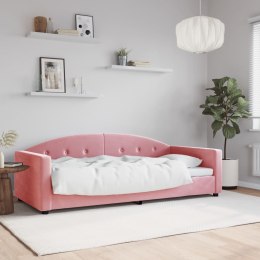 Sofa z funkcją spania, różowa, 90x200 cm, obita aksamitem Lumarko!