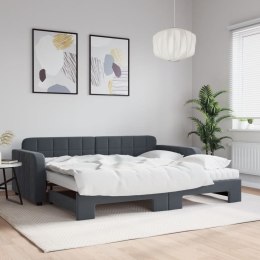 Sofa rozsuwana z materacami, ciemnoszara, 90x200 cm, aksamit Lumarko!