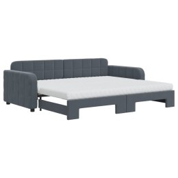 Sofa rozsuwana z materacami, ciemnoszara, 90x200 cm, aksamit Lumarko!