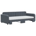 Sofa rozsuwana z materacami, ciemnoszara, 90x200 cm, aksamit Lumarko!