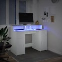 Biurko z podświetleniem LED, białe, 120x55x91 cm Lumarko!