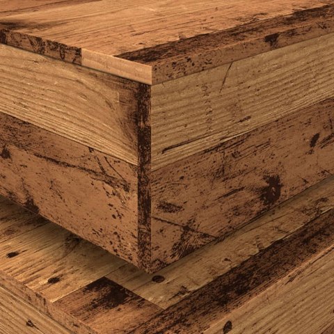 Stolik kawowy z oświetleniem LED, stare drewno, 50x50x40 cm Lumarko!