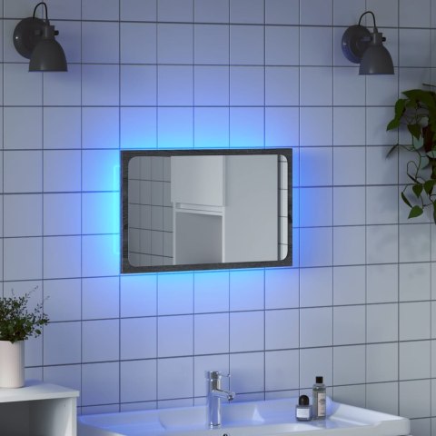 Lustro łazienkowe z LED, szary dąb sonoma, 60x8,5x38 cm Lumarko!