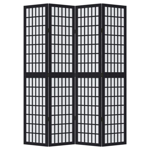 Parawan pokojowy, 4-panelowy, czarny, lite drewno paulowni Lumarko!