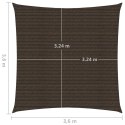  Żagiel przeciwsłoneczny, 160 g/m², brązowy, 3,6x3,6 m, HDPE Lumarko!