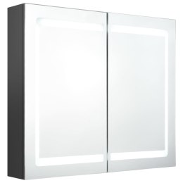 Szafka łazienkowa z lustrem i LED, szara, 80x12x68 cm Lumarko!