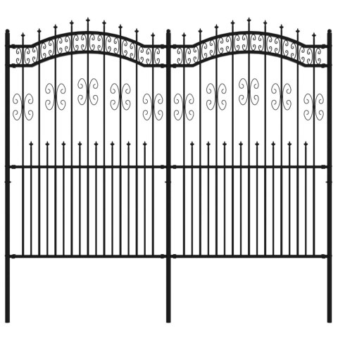 Ogrodzenie z grotami, czarne, 222 cm, malowana proszkowo stal Lumarko!