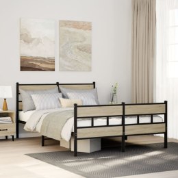Metalowa rama łóżka, bez materaca, dąb sonoma, 140x200 cm Lumarko!