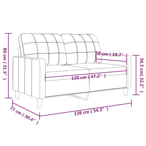 2-osobowa sofa, winna czerwień, 120 cm, sztuczna skóra Lumarko!