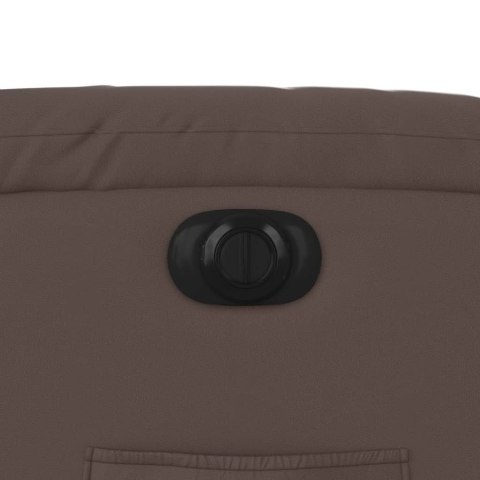 Elektryczny fotel rozkładany, brązowy, obity sztuczną skórą Lumarko!