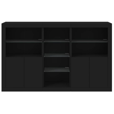 Szafka z oświetleniem LED, czarna, 162x37x100 cm Lumarko!