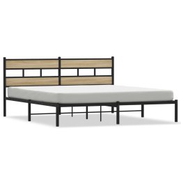 Metalowa rama łóżka, bez materaca, dąb sonoma, 183x213 cm Lumarko!