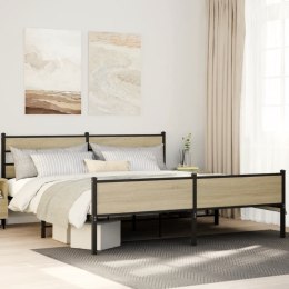Metalowa rama łóżka, bez materaca, dąb sonoma, 180x200 cm Lumarko!