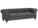 Sofa 3-osobowa szara CHESTERFIELD Lumarko!