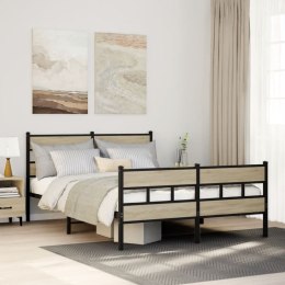 Metalowa rama łóżka, bez materaca, dąb sonoma, 135x190 cm Lumarko!
